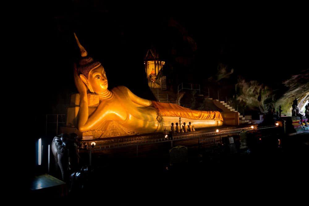 Suwankuha Temple at night.