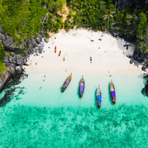 Phi Phi Islands birdseye view of an isolated bay