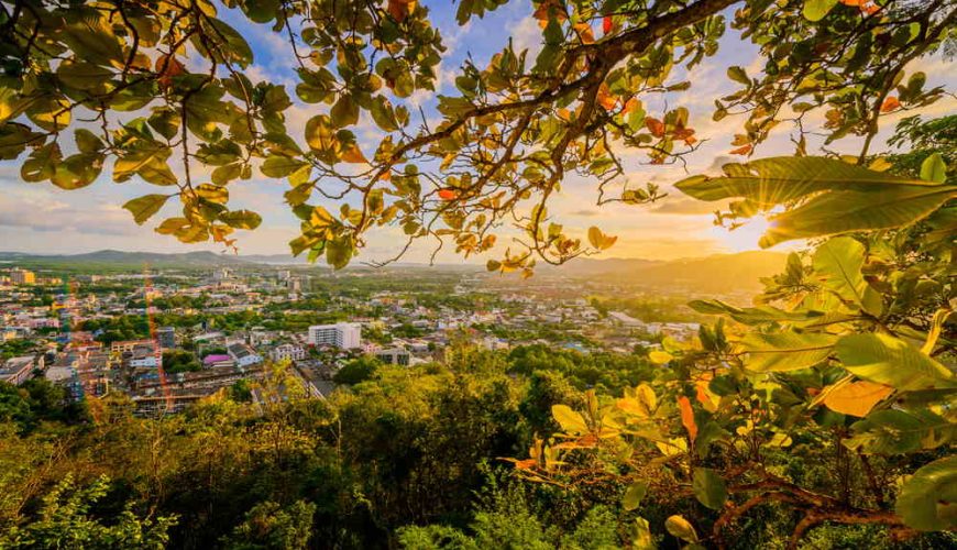 Stunning view of a Phuket city from a hilltop