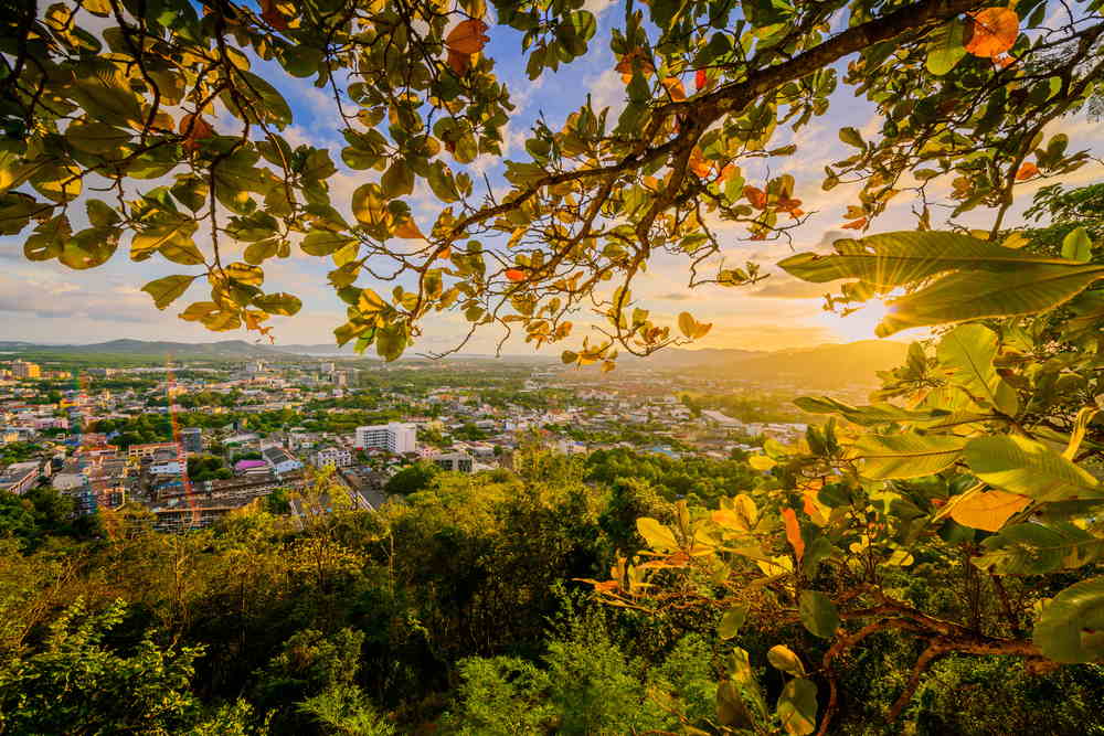 Stunning view of a Phuket city from a hilltop
