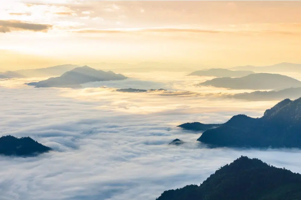 Beautiful natural scenery with a sea of clouds