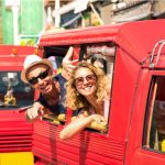 Tourists in tuk-tuk